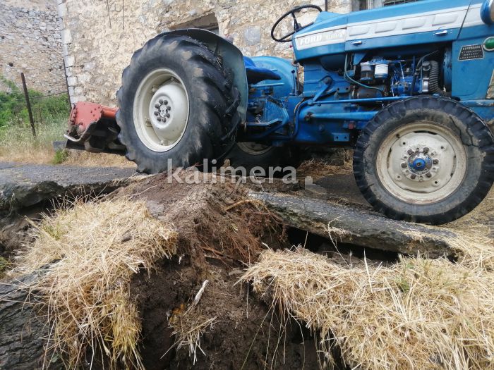 Ατύχημα μετά από πτώση δένδρου στο χωριό Μάκρη (vd)