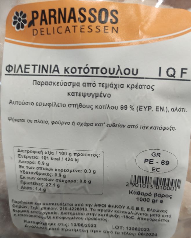 Φιλετίνια κοτόπουλου ανακάλεσε ο ΕΦΕΤ