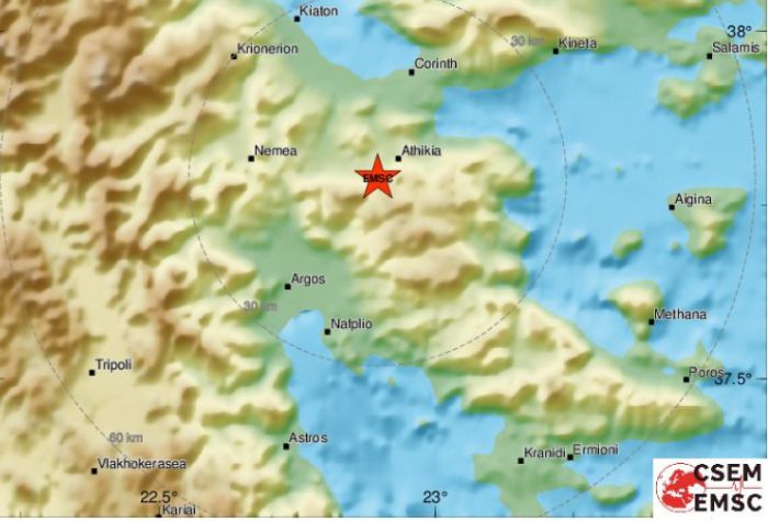 Σεισμός 3.6 Ρίχτερ κοντά στα Αθίκια Κορινθίας!