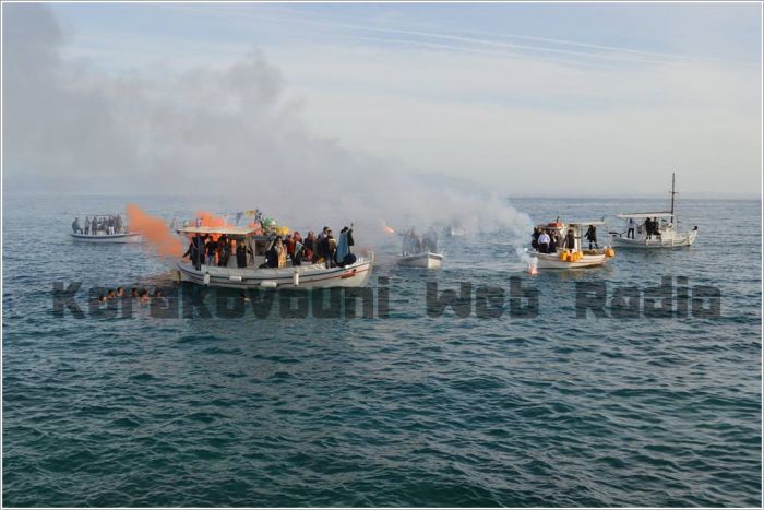 O Αγιασμός Υδάτων στην παραλία του Αγίου Ανδρέα Κυνουρίας (vd)