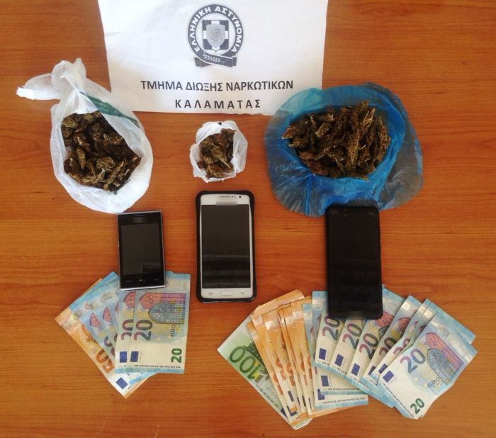 Συλλήψεις για συσκευασίες με ποσότητες κάνναβης στην Καλαμάτα