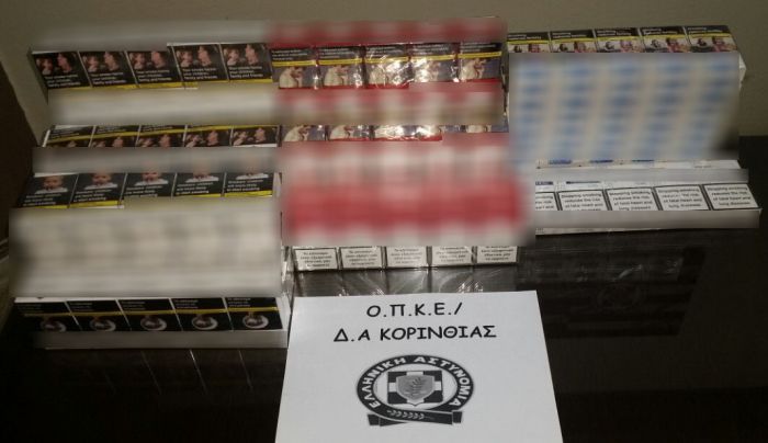 Εκατοντάδες λαθραία πακέτα τσιγάρων εντοπίστηκαν σε αυτοκίνητο στην Κορινθία