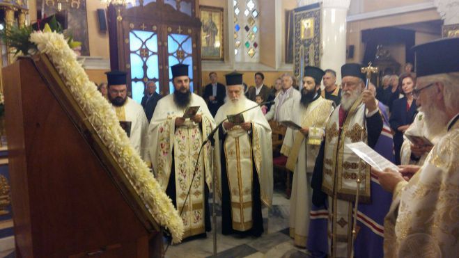 &Eta; &Alpha;&pi;ό&delta;&omicron;&sigma;&eta; &tau;&omicron;&upsilon; &Pi;ά&sigma;&chi;&alpha; &sigma;&tau;&omicron; &Nu;&alpha;ό &Alpha;&gamma;ί&omicron;&upsilon; &Delta;&eta;&mu;&eta;&tau;&rho;ί&omicron;&upsilon; (&epsilon;&iota;&kappa;ό&nu;&epsilon;&sigmaf;)