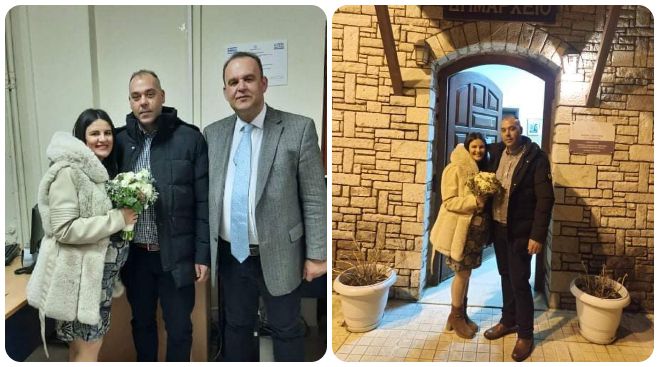 Πολιτικός Γάμος ‘Ελλης Τσαφαρά και Γεωργίου Καγιούλη στα Λαγκάδια