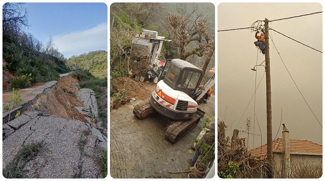 Όλο και χειρότερη η κατάσταση με την καθίζηση στην είσοδο της Χώρας Γορτυνίας - Η ΔΕΗ αναγκάστηκε να απομακρύνει κολώνα που ήταν στον "αέρα"!