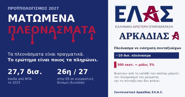&Epsilon;&Lambda;.&Alpha;.&Sigma;. &Alpha;&rho;&kappa;&alpha;&delta;ί&alpha;&sigmaf;: "&Mu;&alpha;&tau;&omega;&mu;έ&nu;&alpha; &pi;&lambda;&epsilon;&omicron;&nu;ά&sigma;&mu;&alpha;&tau;&alpha;: &omicron; &pi;&rho;&omicron;ϋ&pi;&omicron;&lambda;&omicron;&gamma;&iota;&sigma;&mu;ό&sigmaf; &tau;&omicron;&upsilon; 2027 &chi;&omega;&rho;ί&sigmaf; &tau;&omicron; &pi;&epsilon;&rho;&iota;&tau;ύ&lambda;&iota;&gamma;&mu;&alpha;"