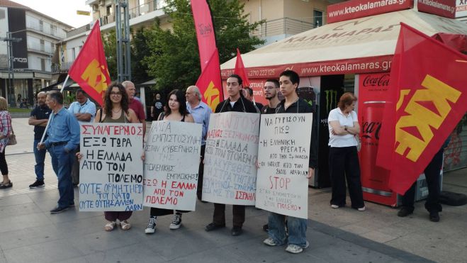 Πικετοφορία του ΚΚΕ στην Τρίπολη ενάντια στην επίθεση των ΗΠΑ στο Ιράν