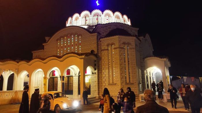 &Eta; Ύ&psi;&omega;&sigma;&iota;&sigmaf; &tau;&omicron;&upsilon; &Tau;&iota;&mu;ί&omicron;&upsilon; &Sigma;&tau;&alpha;&upsilon;&rho;&omicron;ύ &sigma;&tau;&omicron; &Nu;&alpha;ό &Alpha;&gamma;ί&alpha;&sigmaf; &Alpha;&iota;&kappa;&alpha;&tau;&epsilon;&rho;ί&nu;&eta;&sigmaf; &sigma;&tau;&eta;&nu; &Tau;&rho;ί&pi;&omicron;&lambda;&eta;