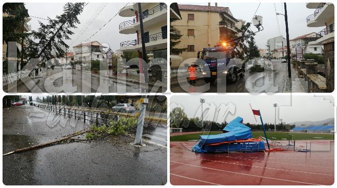 Ζημιές και προβλήματα από την κακοκαιρία στην Τρίπολη (εικόνες - βίντεο)