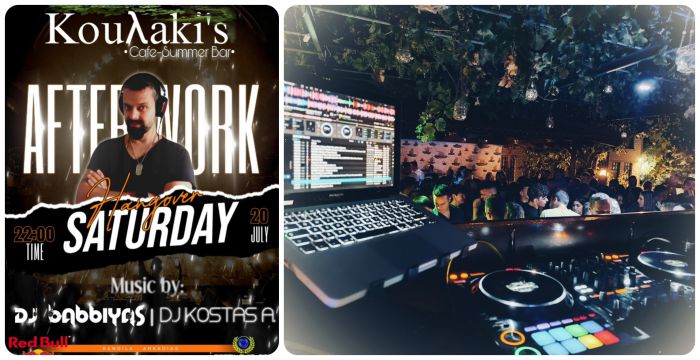 Το Σάββατο party Hangover Afterwork με Dj Babbiyas και Dj Kostas A. στο Κouλakis cafe bar!
