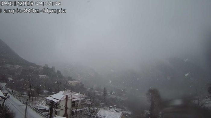Δυνατή χιονόπτωση σήμερα στην Ηλεία!