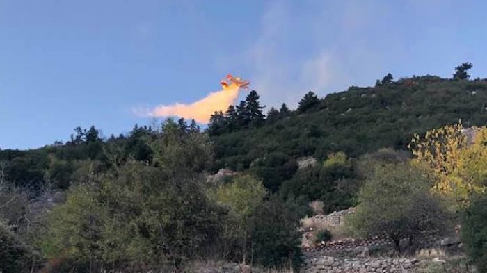 Δύο ασθενοφόρα οχήματα του ΕΚΑΒ με διασώστες στην πυρκαγιά στο Χρυσοβίτσι