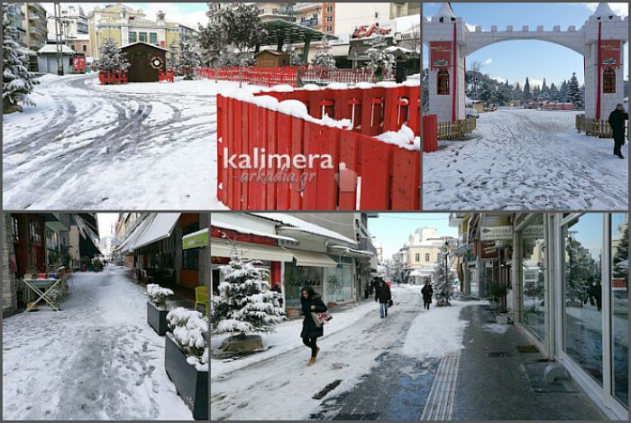 Φωτογραφικά «κλικ» στο χιονισμένο κέντρο της Τρίπολης!