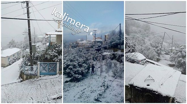 Φαναράκι Γορτυνίας | Εικόνες από το χιονισμένο χωριό!