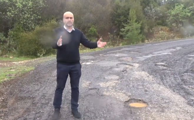 Κλειστός ο δρόμος μετά τα Λαγκάδια - Σουρωτήρι από τις λακκούβες η διαδρομή από την Ηραία (vd)