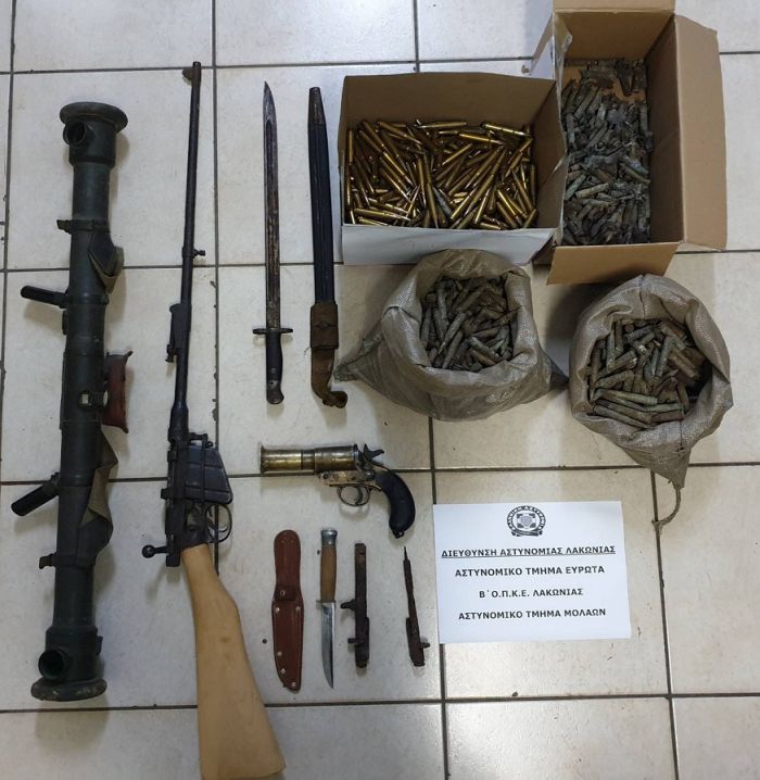 Συλλήψεις για όπλα στη Λακωνία
