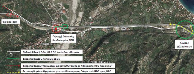 Που θα διακοπεί η κυκλοφορία στην παλαιά εθνική οδό Κορίνθου - Πατρών