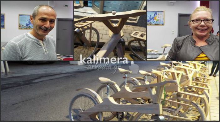 Με ξύλινο ποδήλατο στην Τρίπολη... ο δυναμικός, αισιόδοξος &amp; καταξιωμένος Έλληνας επιχειρηματίας! (vd)