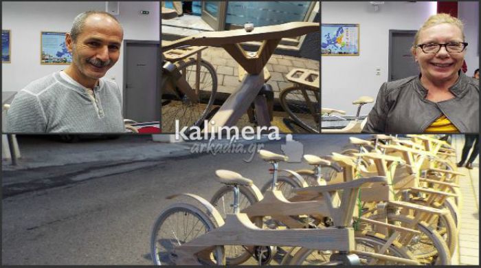 Με ξύλινο ποδήλατο στην Τρίπολη... ο δυναμικός, αισιόδοξος & καταξιωμένος Έλληνας επιχειρηματίας! (vd)