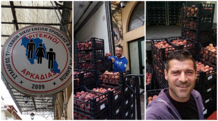 Ροδάκινα σε τρίτεκνες οικογένειες στην Τρίπολη! (εικόνες)