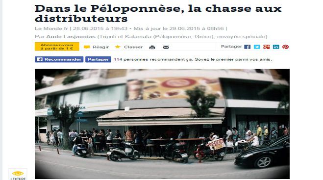 &Eta; &laquo;Le Monde&raquo; ή&rho;&theta;&epsilon; &sigma;&tau;&eta;&nu; &Tau;&rho;ί&pi;&omicron;&lambda;&eta; &kappa;&alpha;&iota; έ&kappa;&alpha;&nu;&epsilon; &rho;&epsilon;&pi;&omicron;&rho;&tau;ά&zeta; &gamma;&iota;&alpha; &tau;&eta;&nu; &kappa;&rho;ί&sigma;&eta;!