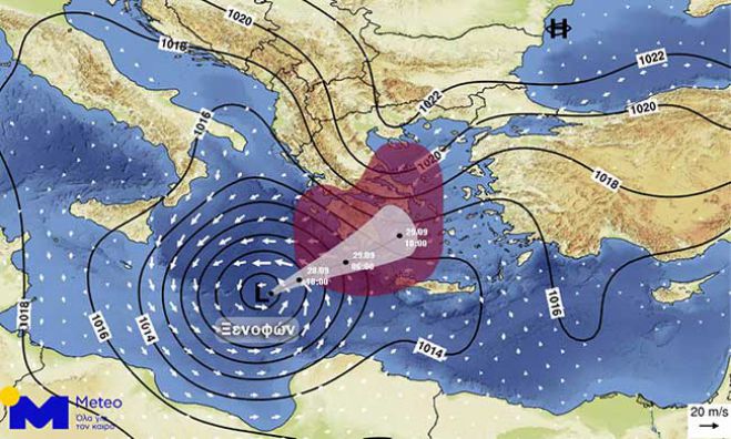 Αυτή θα είναι η πορεία του Μεσογειακού Κυκλώνα &quot;Ξενοφών&quot; - Θα ... επισκεφθεί και την Αρκαδία!