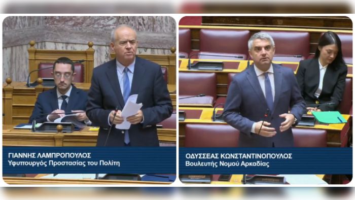 Στη Βουλή τα κενά της Αστυνομίας στην Αρκαδία | Υφυπουργός Προστασίας του Πολίτη: &quot;Το ποσοστό κάλυψης των οργανικών θέσεων ανέρχεται στο 80,46%&quot;! (vd)