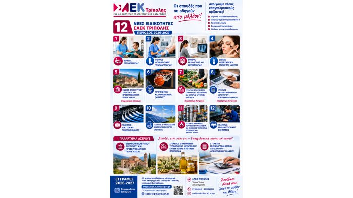 &Pi;&alpha;&rho;ά&rho;&tau;&eta;&mu;&alpha; Ά&sigma;&tau;&rho;&omicron;&upsilon;&sigmaf; &tau;&eta;&sigmaf; &Sigma;&Alpha;&Epsilon;&Kappa; &Tau;&rho;ί&pi;&omicron;&lambda;&eta;&sigmaf; | &Tau;&rho;&epsilon;&iota;&sigmaf; &nu;έ&epsilon;&sigmaf; &epsilon;&iota;&delta;&iota;&kappa;ό&tau;&eta;&tau;&epsilon;&sigmaf; &gamma;&iota;&alpha; &tau;&omicron; 2026&ndash;2027