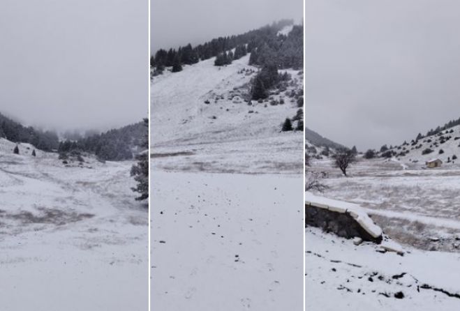 Στα λευκά ξανά το Χιονοδρομικό Μαινάλου (εικόνες)