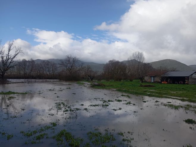Σοβαρή υπερχείλιση του ποταμού Τράγου (εικόνες - βίντεο)
