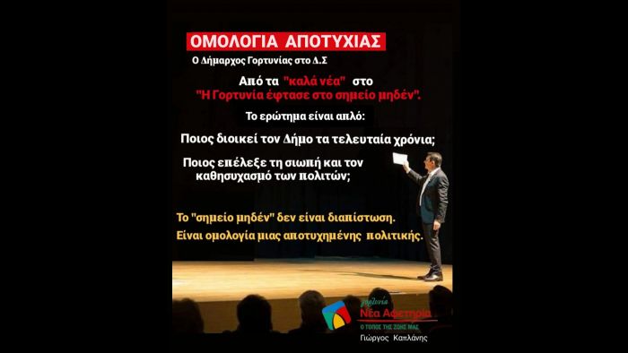 &Gamma;&iota;ώ&rho;&gamma;&omicron;&sigmaf; &Kappa;&alpha;&pi;&lambda;ά&nu;&eta;&sigmaf;: "&Eta; &omicron;&mu;&omicron;&lambda;&omicron;&gamma;ί&alpha; &mu;&iota;&alpha;&sigmaf; &alpha;&pi;&omicron;&tau;&upsilon;&chi;ί&alpha;&sigmaf;"