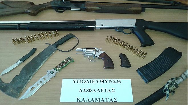 Συλλήψεις για όπλα στη Μεσσηνία