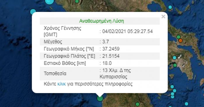 &Sigma;&epsilon;&iota;&sigma;&mu;ό&sigmaf; 3.7 &rho;ί&chi;&tau;&epsilon;&rho; &sigma;&tau;&eta;&nu; &Kappa;&upsilon;&pi;&alpha;&rho;&iota;&sigma;&sigma;ί&alpha;