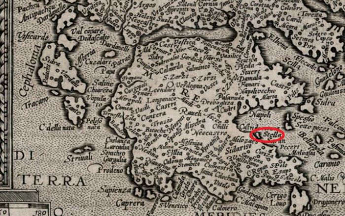 &Chi;ά&rho;&tau;&eta;&sigmaf; &tau;&omicron;&upsilon; 1600 &alpha;&nu;&alpha;&phi;έ&rho;&epsilon;&iota; &tau;&omicron; &Pi;&alpha;&rho;ά&lambda;&iota;&omicron; Ά&sigma;&tau;&rho;&omicron;&sigmaf; &mu;&epsilon; &tau;&omicron; ό&nu;&omicron;&mu;&alpha; "Stella"