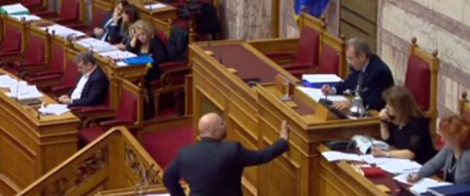 Παναγιώταρος στη Βουλή: «Δεν θα γ@@@ ο Σαμαράς τη Χρυσή Αυγή» (vd)