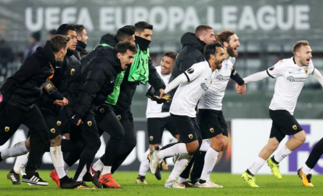 &Omicron;&iota; &pi;&iota;&theta;&alpha;&nu;&omicron;ί &alpha;&nu;&tau;ί&pi;&alpha;&lambda;&omicron;&iota; &tau;&eta;&sigmaf; &Alpha;&Epsilon;&Kappa; &sigma;&tau;&omicron;&upsilon;&sigmaf; &laquo;32&raquo; &tau;&omicron;&upsilon; Europa League