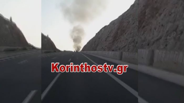 Φορτηγάκι έπιασε φωτιά στην "Κακιά Σκάλα" (vd)