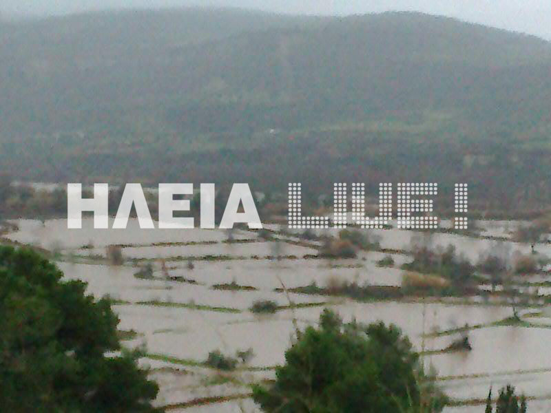 Στα όρια συναγερμού ο Αλφειός – Φούσκωσε το ποτάμι από την κακοκαιρία