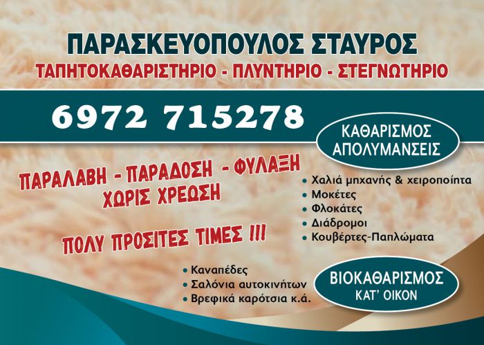 Καθαρισμός και απολύμανση χαλιών σε προσιτές τιμές!