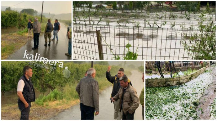 Τζιούμης | Στα χωριά που "χτυπήθηκαν" από το χαλάζι ο νέος Δήμαρχος - Ζήτησε άμεση καταγραφή και αποζημίωση από τον ΕΛΓΑ (εικόνες)