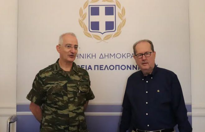 Συνάντηση του περιφερειάρχη Πελοποννήσου Π. Νίκα με τον διοικητή ΔΙΚΕ (IV ΜΠ) “Πελοπόννησος”