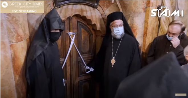 Ά&gamma;&iota;&omicron; &Phi;&omega;&sigmaf; - Live &epsilon;&iota;&kappa;ό&nu;&alpha; &alpha;&pi;ό &tau;&omicron;&nu; &Pi;&alpha;&nu;ά&gamma;&iota;&omicron; &Tau;ά&phi;&omicron; | &Pi;&rho;&omega;&tau;ό&gamma;&nu;&omega;&rho;&epsilon;&sigmaf; &sigma;&kappa;&eta;&nu;έ&sigmaf; &sigma;&tau;&eta;&nu; &tau;&epsilon;&lambda;&epsilon;&tau;ή &alpha;&phi;ή&sigmaf; (vd)