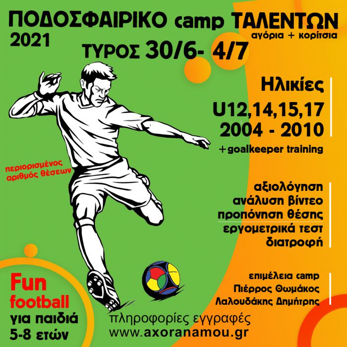 Camp &gamma;&iota;&alpha; &pi;&omicron;&delta;&omicron;&sigma;&phi;&alpha;&iota;&rho;&iota;&kappa;ά &tau;&alpha;&lambda;έ&nu;&tau;&alpha; &sigma;&tau;&omicron;&nu; &Tau;&upsilon;&rho;ό!