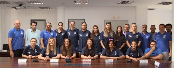Η Εθνική ομάδα Βόλεϊ στο Δημαρχείο Μεγαλόπολης (vd)