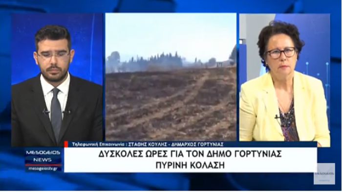 Δήμαρχος Γορτυνίας στο Mesogeios tv: &quot;Αν δεν έρθουν εναέρια μέσα θα καιγόμαστε για μήνες&quot; (vd)