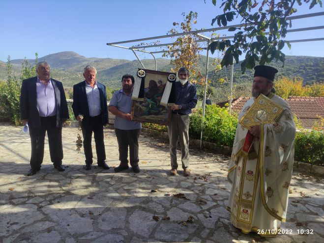&Mu;&epsilon; &lambda;&alpha;&mu;&pi;&rho;ό&tau;&eta;&tau;&alpha; &epsilon;&omicron;&rho;&tau;ά&sigma;&tau;&eta;&kappa;&epsilon; &omicron; Ά&gamma;&iota;&omicron;&sigmaf; &Delta;&eta;&mu;ή&tau;&rho;&iota;&omicron;&sigmaf; &sigma;&tau;&iota;&sigmaf; &Alpha;&rho;&alpha;&chi;&alpha;&mu;ή&tau;&epsilon;&sigmaf; (&epsilon;&iota;&kappa;ό&nu;&epsilon;&sigmaf;)