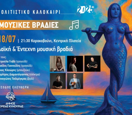 Συνεχίζονται οι καλοκαιρινές Μουσικές Βραδιές του Δήμου Βόρειας Κυνουρίας