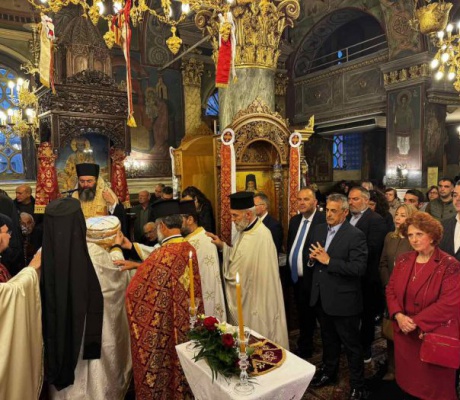 Αρχιερατικός πανηγυρικός Εσπερινός στο Ναό Αγίου Γεωργίου στο Λεβίδι (εικόνες)