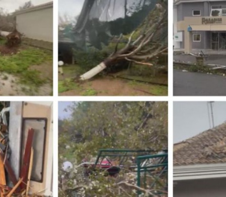 Σκηνικό καταστροφής στη Φοινικούντα από το πέρασμα ανεμοστρόβιλου! (vd)