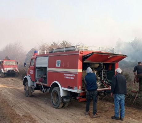 Υπό έλεγχο η φωτιά ανάμεσα σε Άγιο Πέτρο και Καρυές (εικόνες)